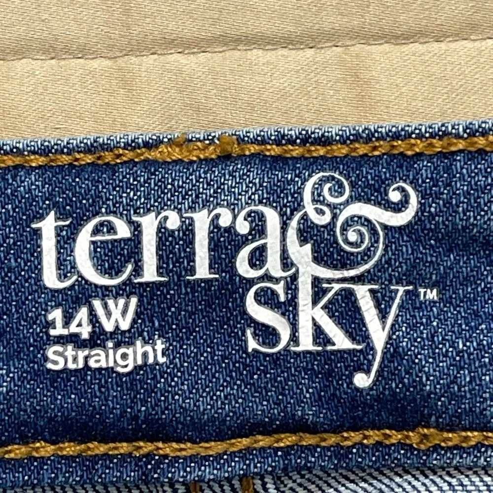Terra & Sky STRAIGHT WOMENS SIZE 14W  Blue Jeans